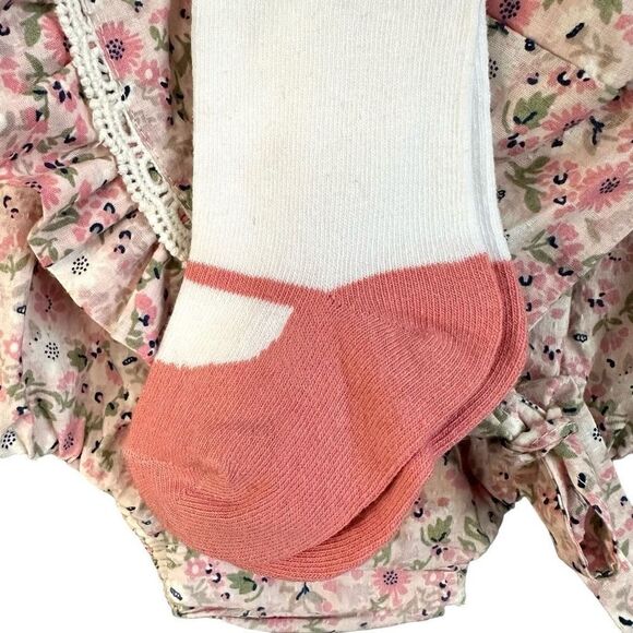 NWT Tommy Bahama Kids Floral Crochet Long Sleeve Bubble Romper Matching Ruffle B - Picture 2 of 8